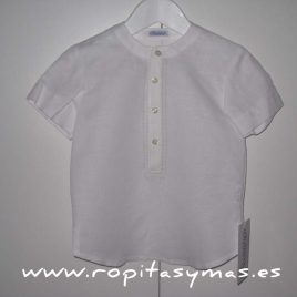 Camisa MC blanca pespunte arena de Ancar, verano 2015