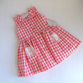 Vestido vichy CORAL ROJIZO LA PEPPA moda infantil juvenil