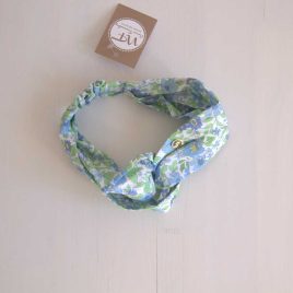 Turbante AMELIE flor azul NOMA FERNÁNDEZ moda infantil juvenil complementos