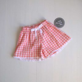 Short VICHY MELOCOTÓN lencero MON PETIT BONBON moda infantil juvenil