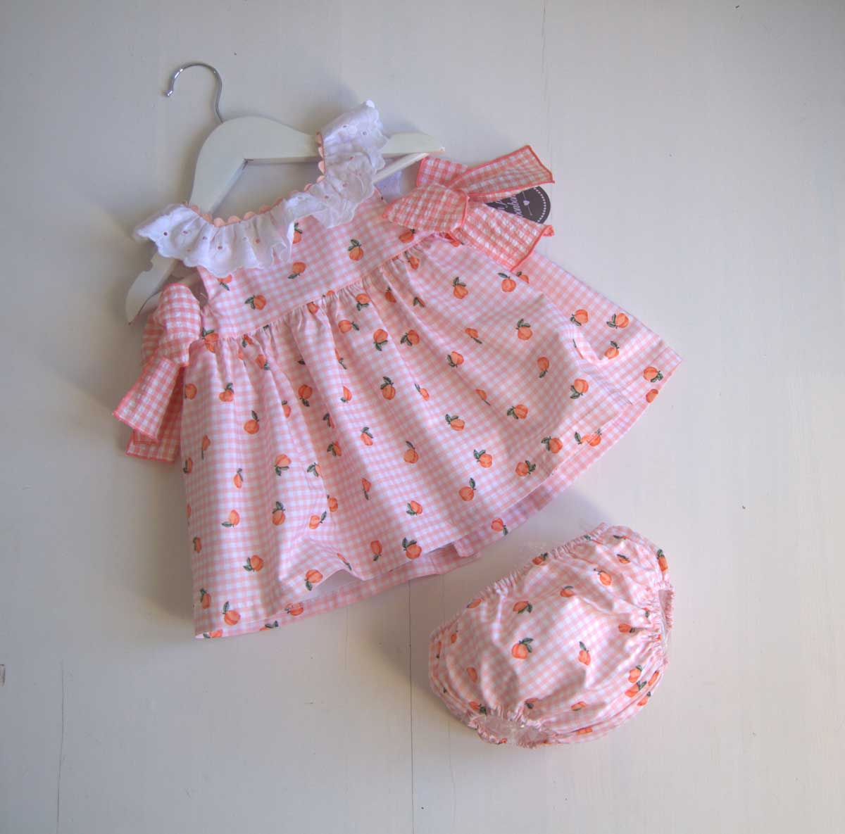 Jesusito VICHY MELOCOTONES lazos MON PETIT BONBON moda infantil juvenil