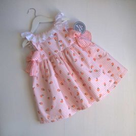 Vestido VICHY MELOCOTONES lazos MON PETIT BONBON moda infantil juvenil