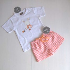 Camiseta blanca CONEJITO niño MON PETIT BONBON moda infantil juvenil