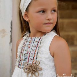 Turbante YUCA bordado marfil NOA FERNÁNDEZ moda infantil juvenil complementos
