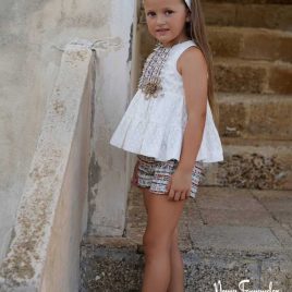 Conjunto YUCA blusón y short NOMA FERNÁNDEZ moda infantil juvenil