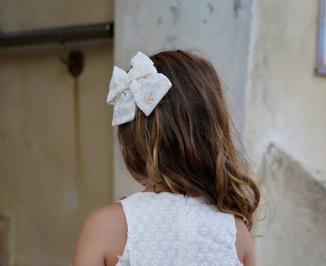 Lazo YUCA bordado marfil NOMA FERNÁNDEZ moda infantil juvenil complementos