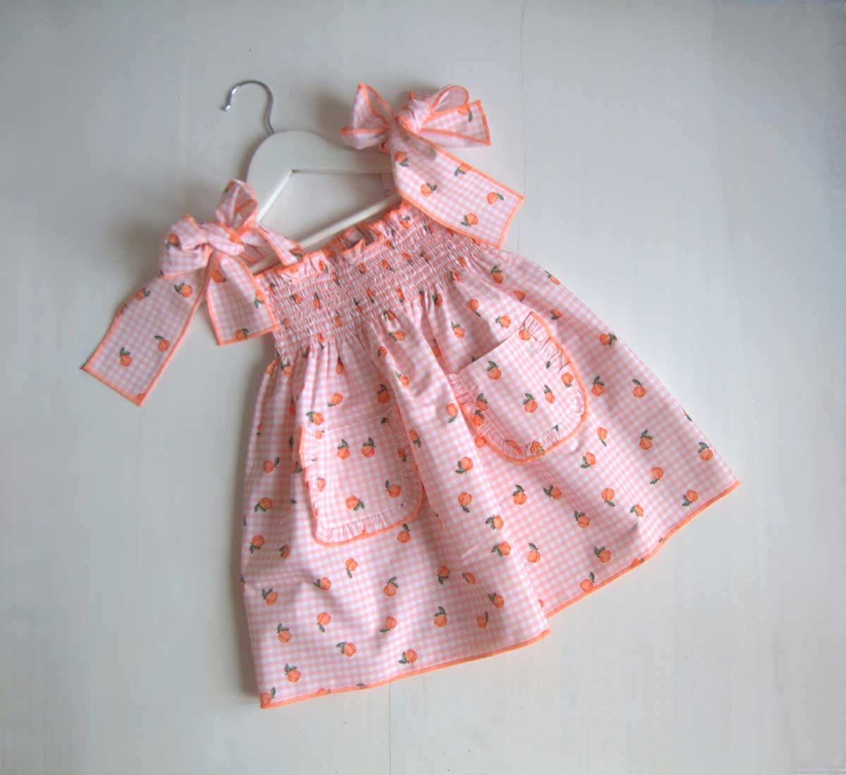 Oplus_16908288 Vestido VICHY MELOCOTONES engomado MON PETIT BONBON moda infantil juvenil