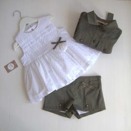 Conjunto OLIVO blusón y short NOMA FERNÁNDEZ moda infantil juvenil