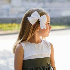 Lazo OLIVO plumeti blanco NOMA FERNÁNDEZ moda infantil juvenil complementos