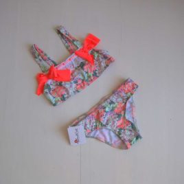 Biquini ZAHORA flores coral MARI CRUZ baño infantil juvenil