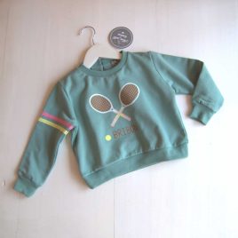 Sudadera RAQUETAS verde BRIBÓN MON PETIT BONBON moda infantil juvenil
